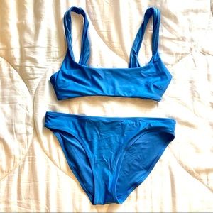 Aerie banded wide strap scoop bikini swimsuit